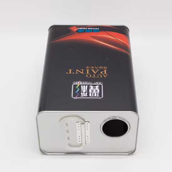 Custom Cmyk Printing 4L Square Tinplate Container Car Paint Tin Can