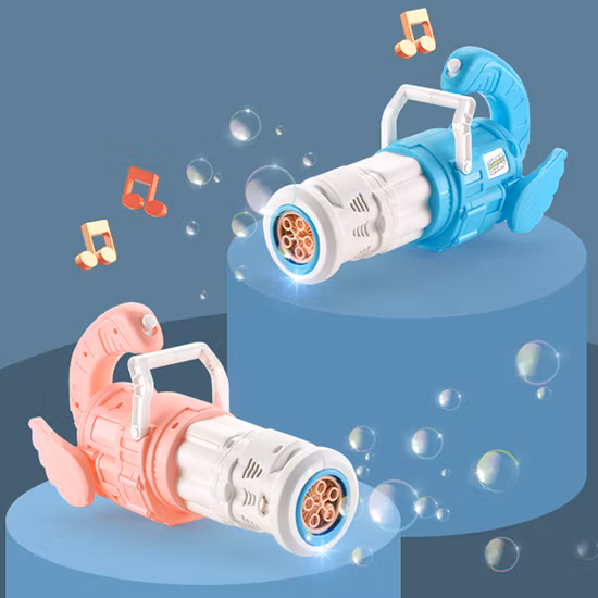 Battery Operated Gatling Bubble Gun Toys Funny Pistola De Burbujas with Light and Music Chilren Summer Outdoor Bubble Machine Toy