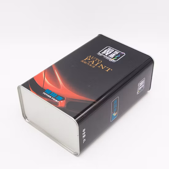 Custom Cmyk Printing 4L Square Tinplate Container Car Paint Tin Can